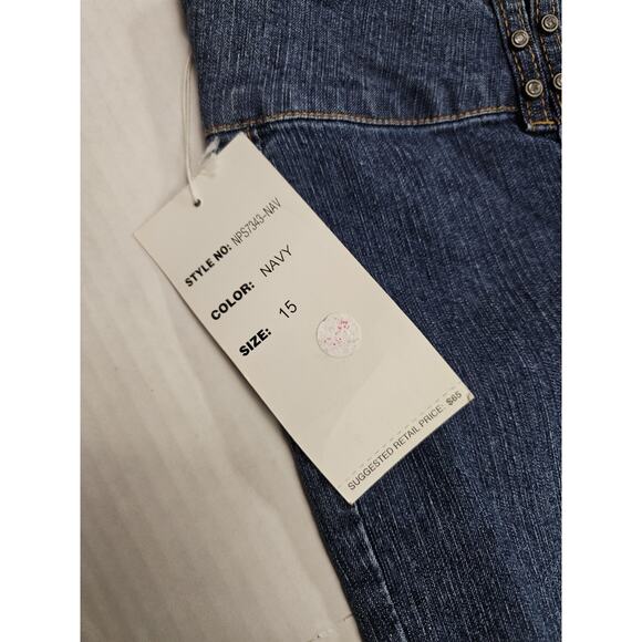 y2k Hip Jeans Women's Size 15 Embellished Stretch 80s Style Rock Grunge Studded - Picture 12 of 13